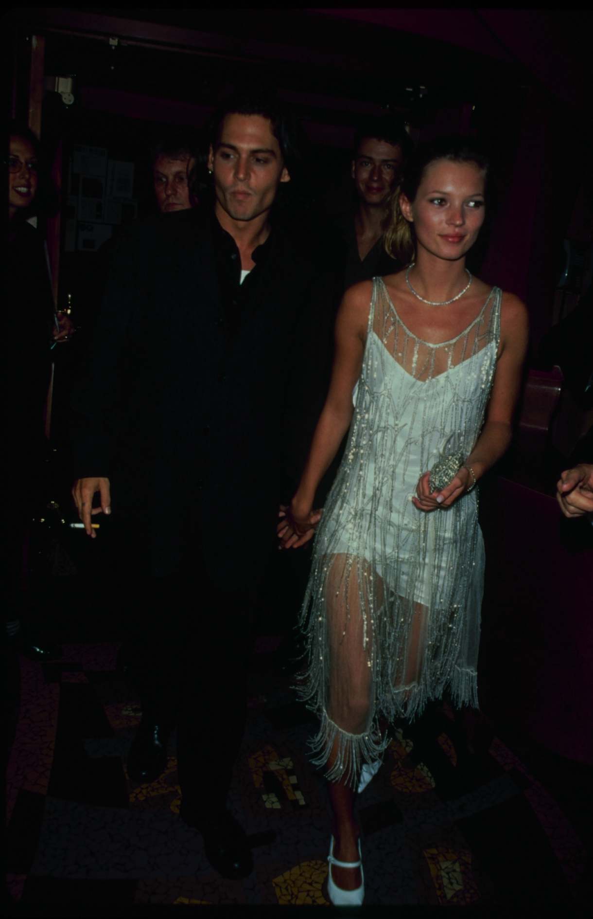 1995: Actor Johnny Depp with his girlfriend, fashion model Kate Moss