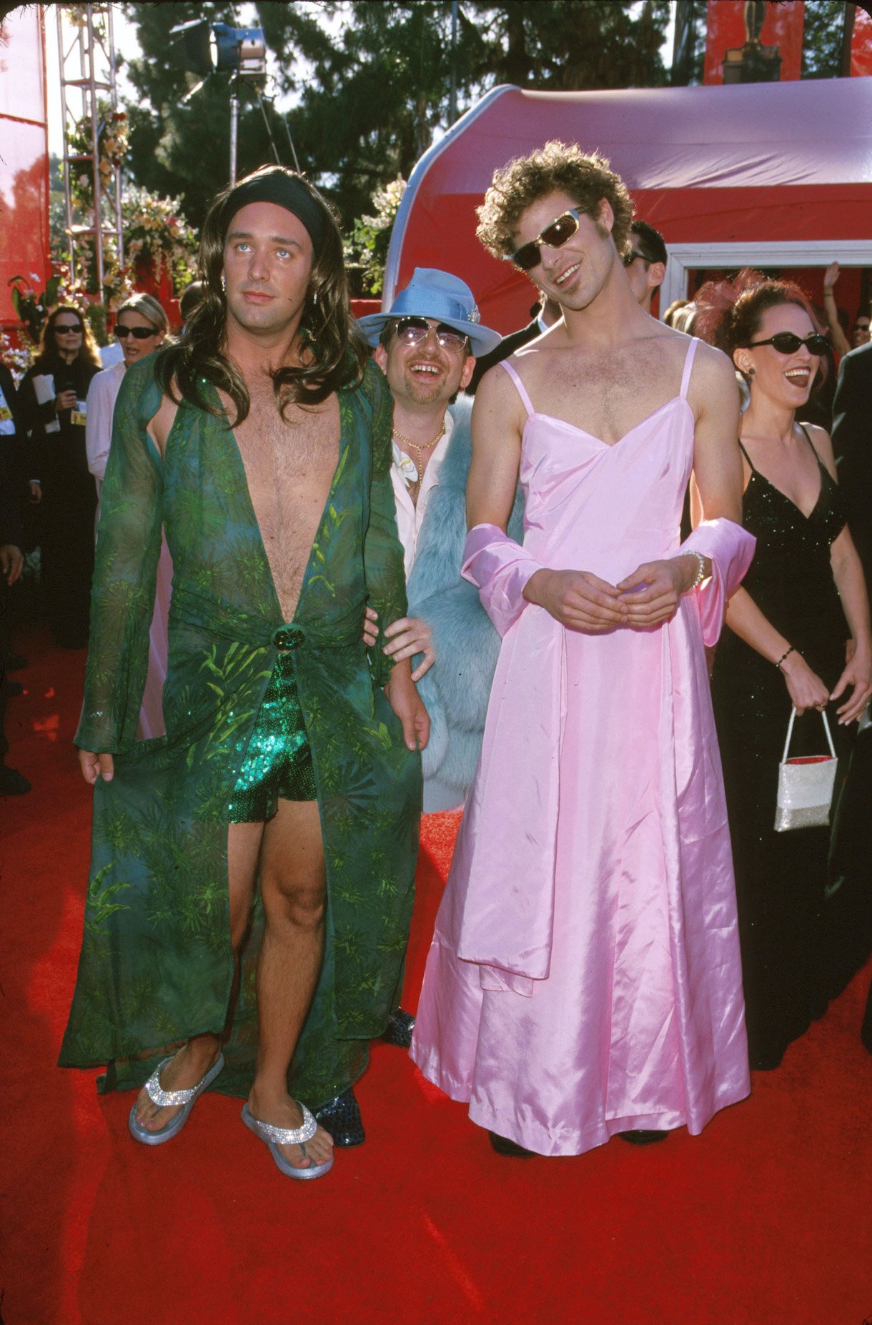 Matt Stone & Trey Parker in dresses at the Oscars