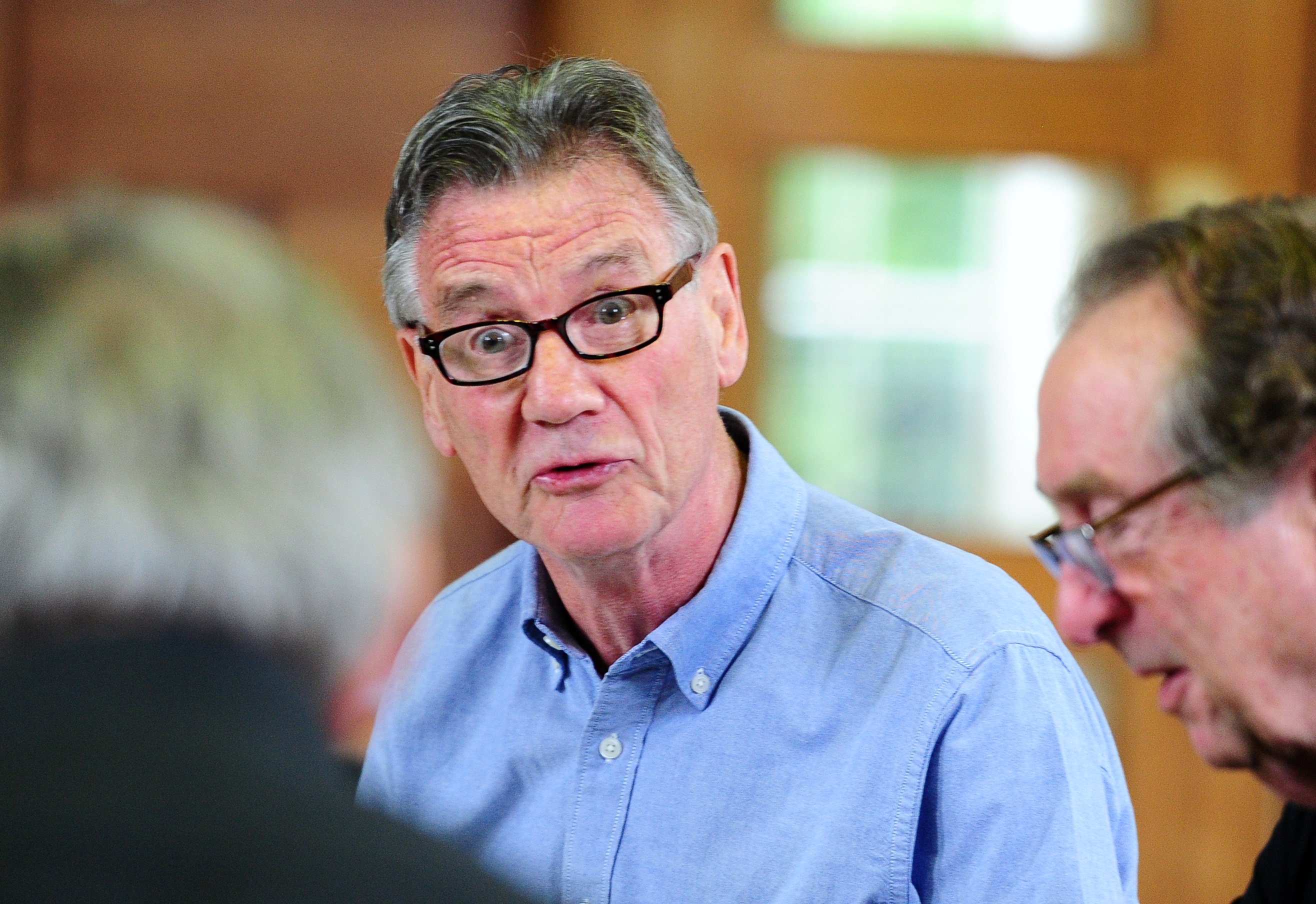 Michael Palin of Monty Python fame wearing glasses