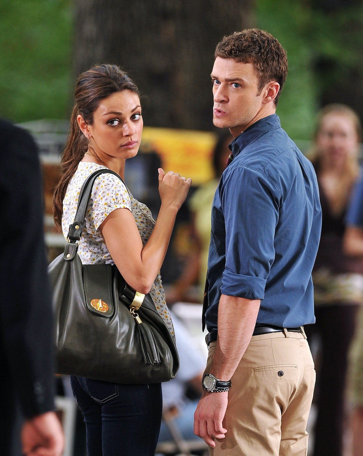 Mila Kunis and Justin Timberlake on location for 'Friends With Benefits' on 5th Avenue on July 20, 2010 in New York City