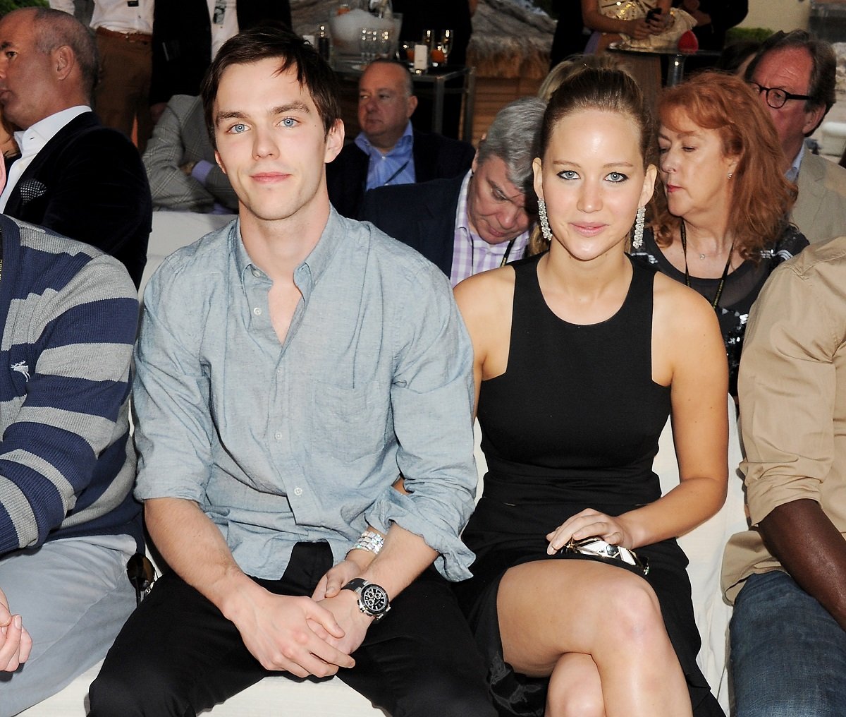 Nicholas Hoult (L) and Jennifer Lawrence on May 25, 2012, in Monaco.