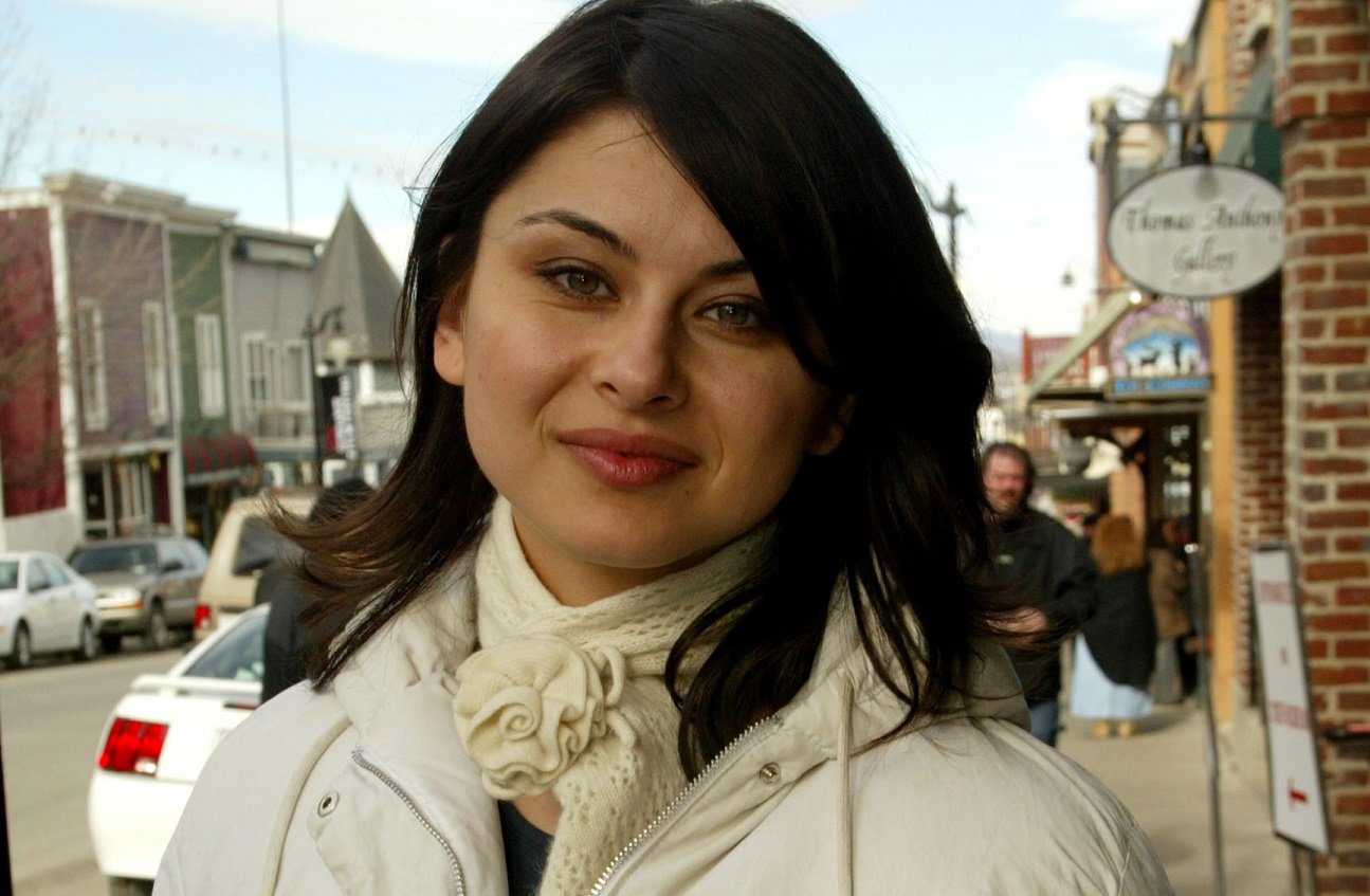 Oksana Lada poses for the camera on the street in Park City, Utah