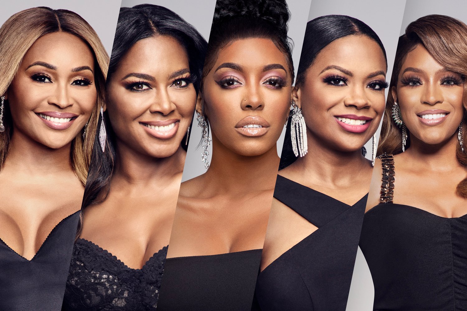 Cynthia Bailey, Kenya Moore, Porsha Williams, Kandi Burruss, and Drew Sidora in promo shots for 'RHOA' Season 13