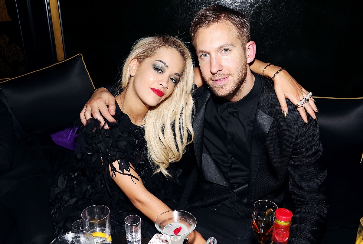 Rita Ora and Calvin Harris on February 19, 2014, in London, England. 