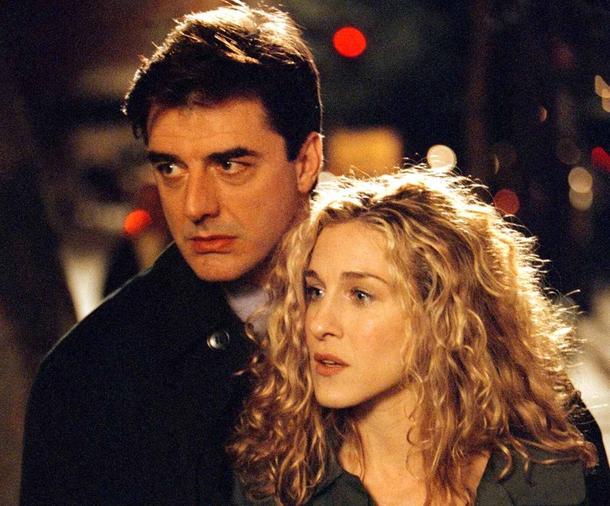 Actors Sarah Jessica Parker and Chris Noth on the set of ‘Sex and the City’
