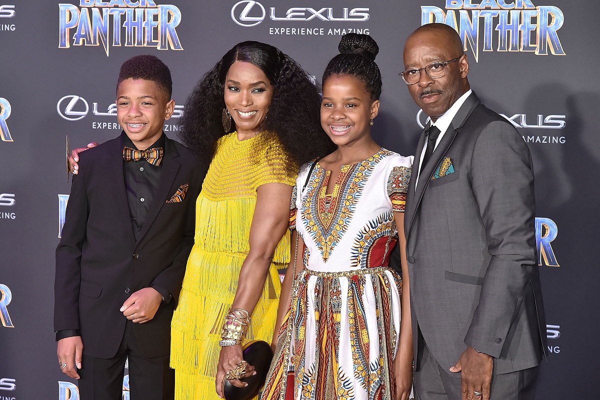 Slater Vance, Angela Bassett, Bronwyn Vance, and Courtney B. Vance attend the premiere of Disney and Marvel's 'Black Panther' on January 29, 2018, in Hollywood, California.