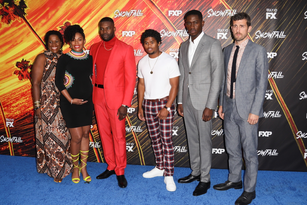 'Snowfall' cast with Michael Hyatt, Angela Lewis, Amin Joseph, Isaiah John, Damson Idris and Carter Hudson