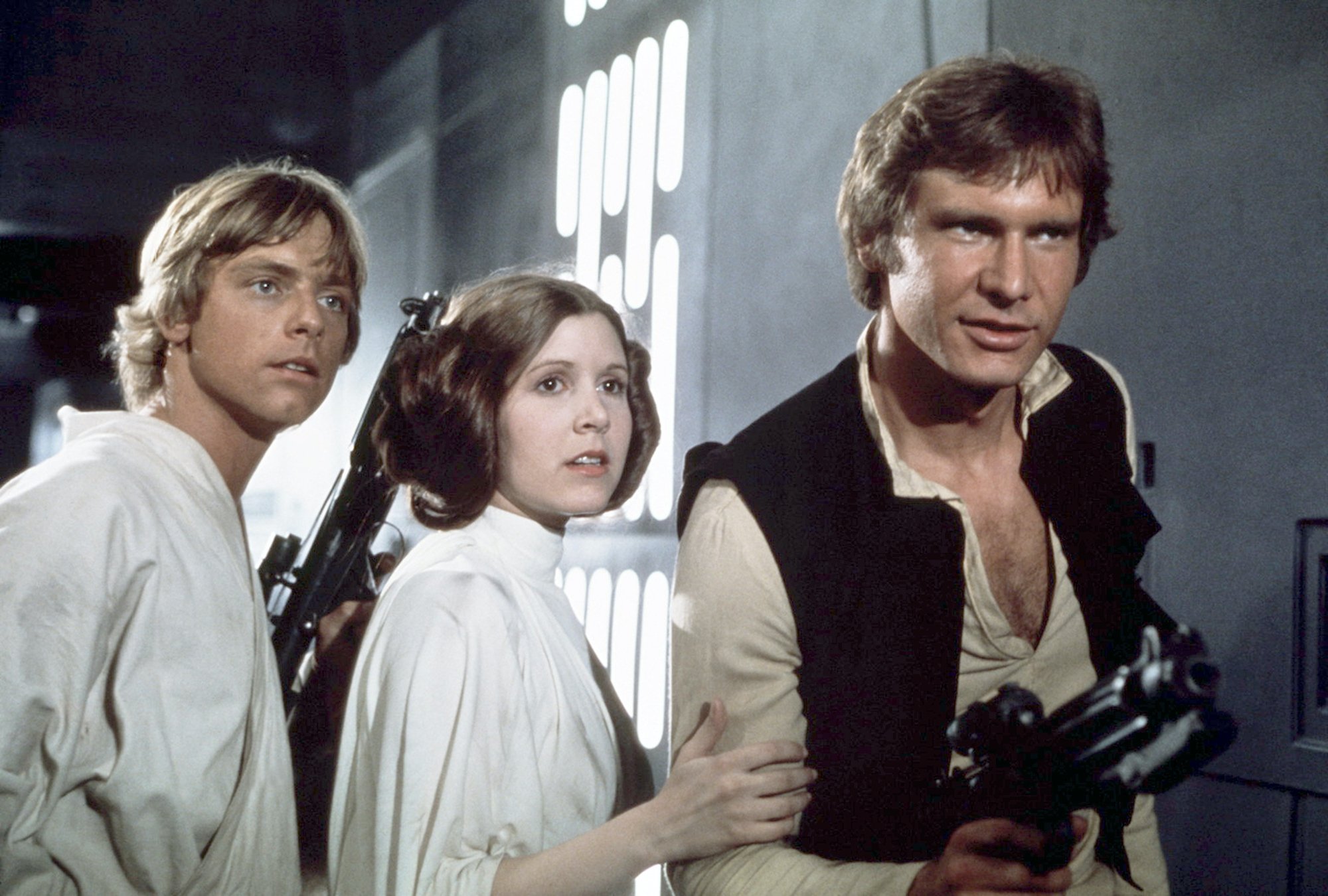 Mark Hamill, Carrie Fisher and Harrison Ford