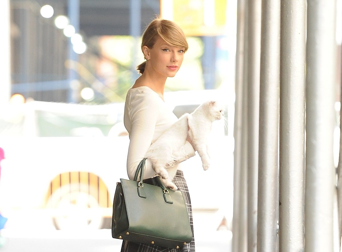 Taylor Swift and her cat, Olivia, are seen in Soho on September 16, 2014, in New York City.