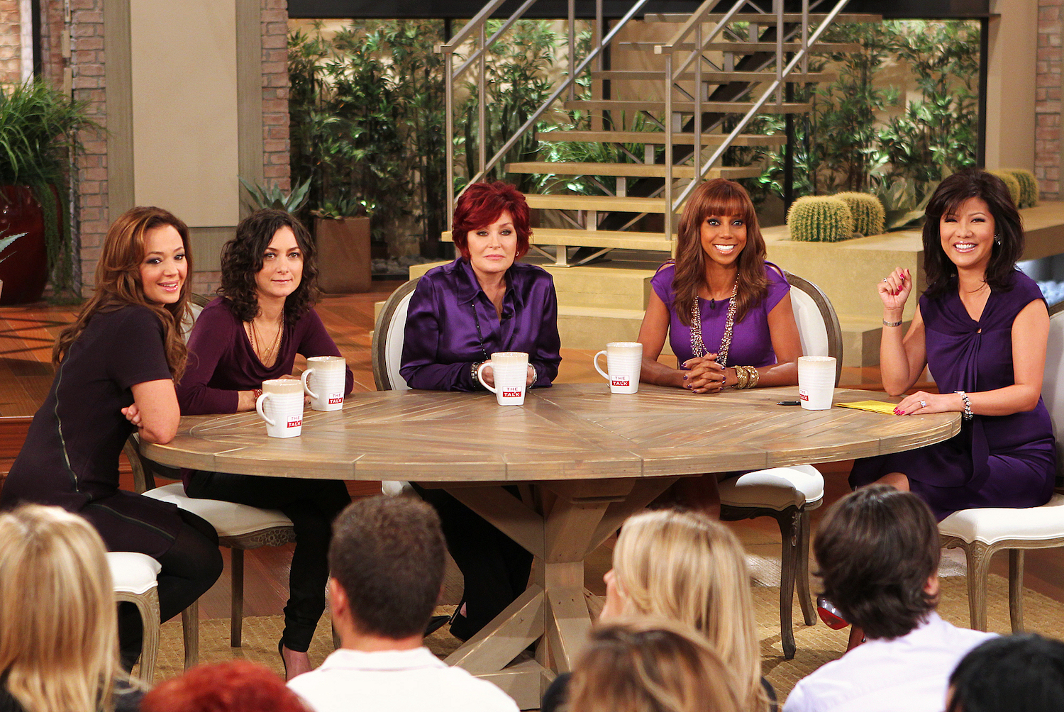 The co-hosts of 'The Talk' Season 1: Leah Remini, Sara Gilbert, Sharon Osbourne, Holly Robinson Peete, and Julie Chen