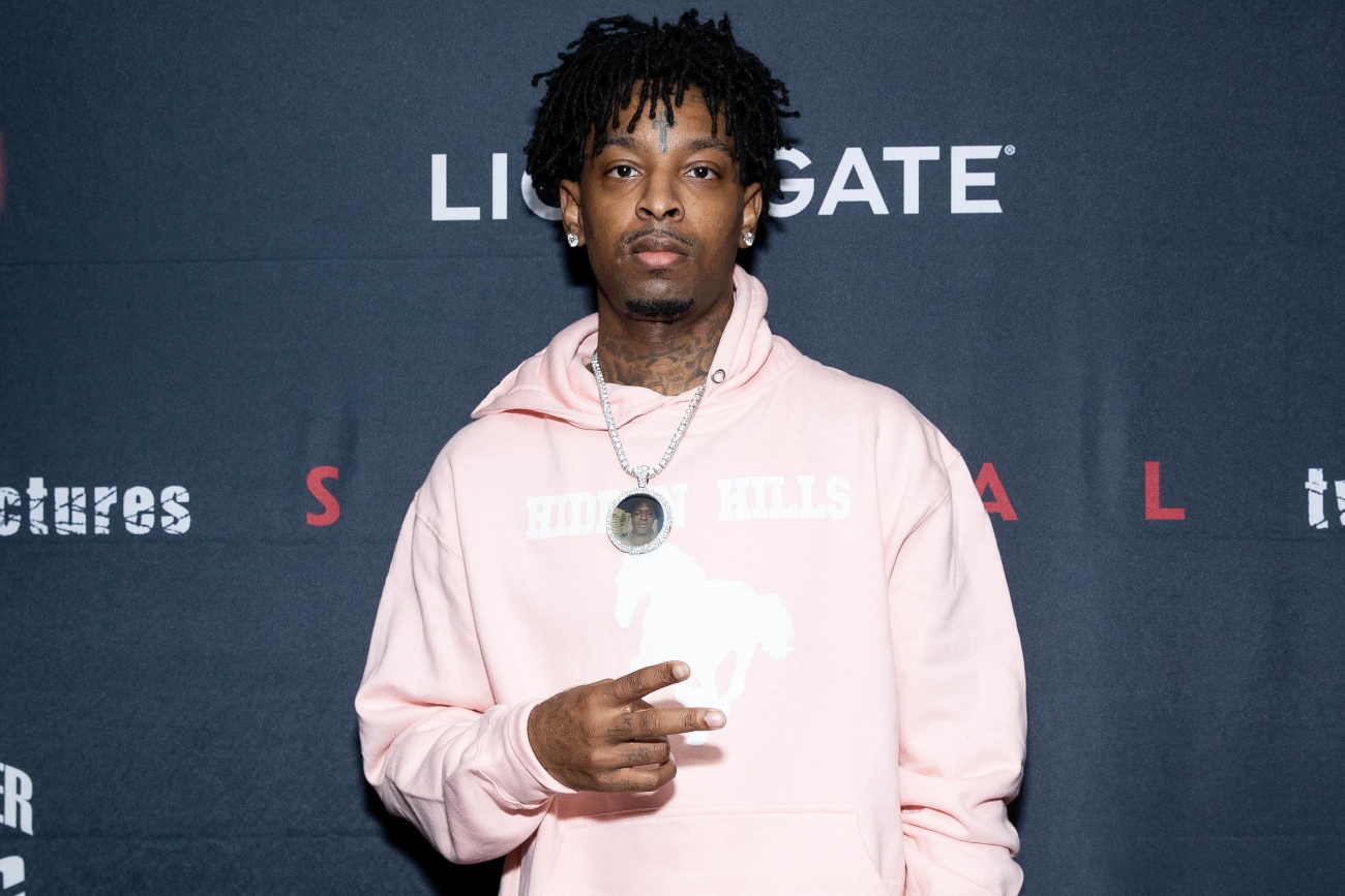 21 Savage at the private screening of 'Spiral' on May 12, 2021 in Los Angeles, California
