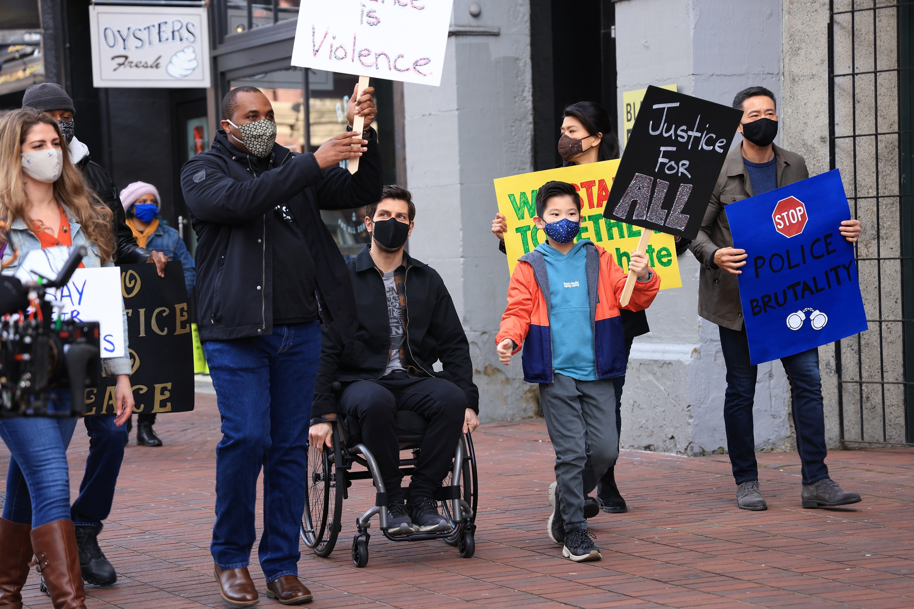 A Million Little Things Season 3 Episode 13 the characters protest in response to the killing of George Floyd