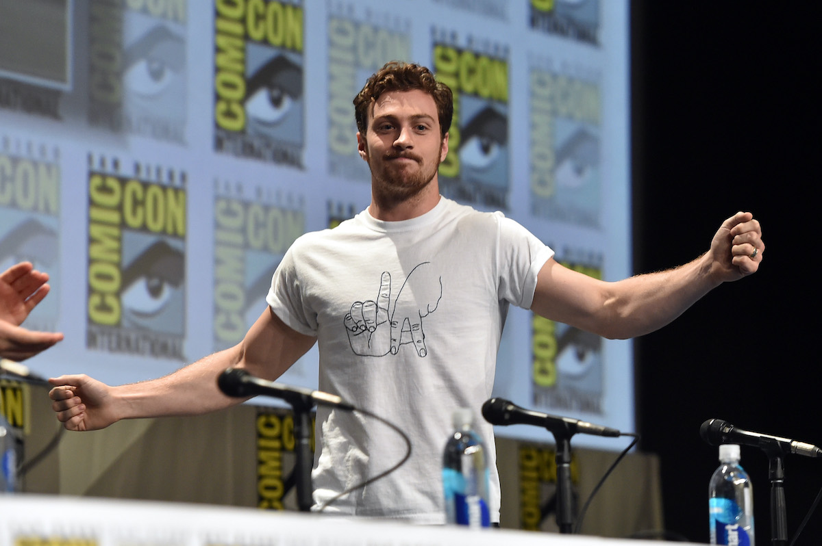 Aaron Taylor-Johnson onstage at Marvel's Hall H Panel for 'Avengers: Age Of Ultron' during Comic-Con International 2014