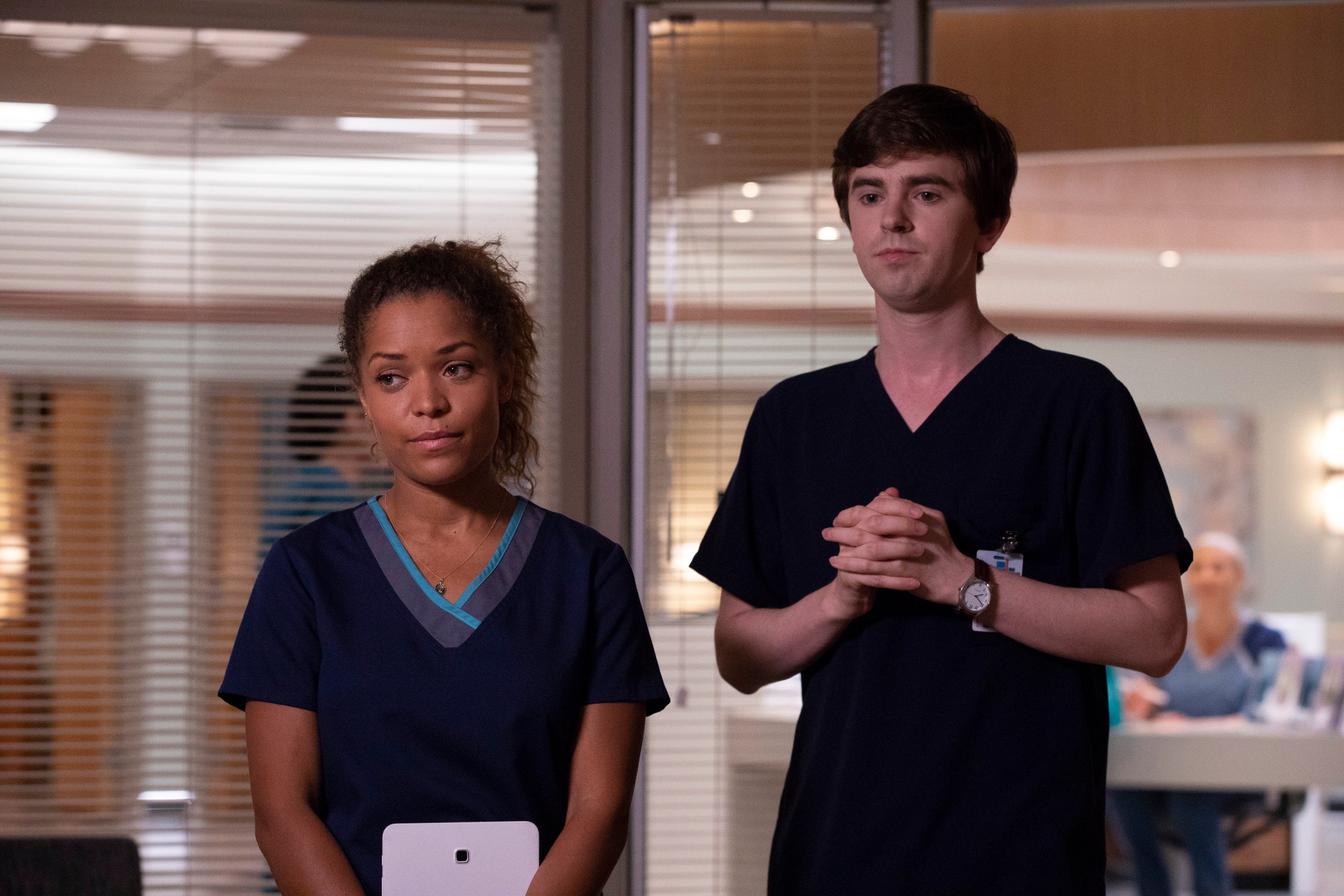 Antonia Thomas and Freddie Highmore on 'The Good Doctor.'  