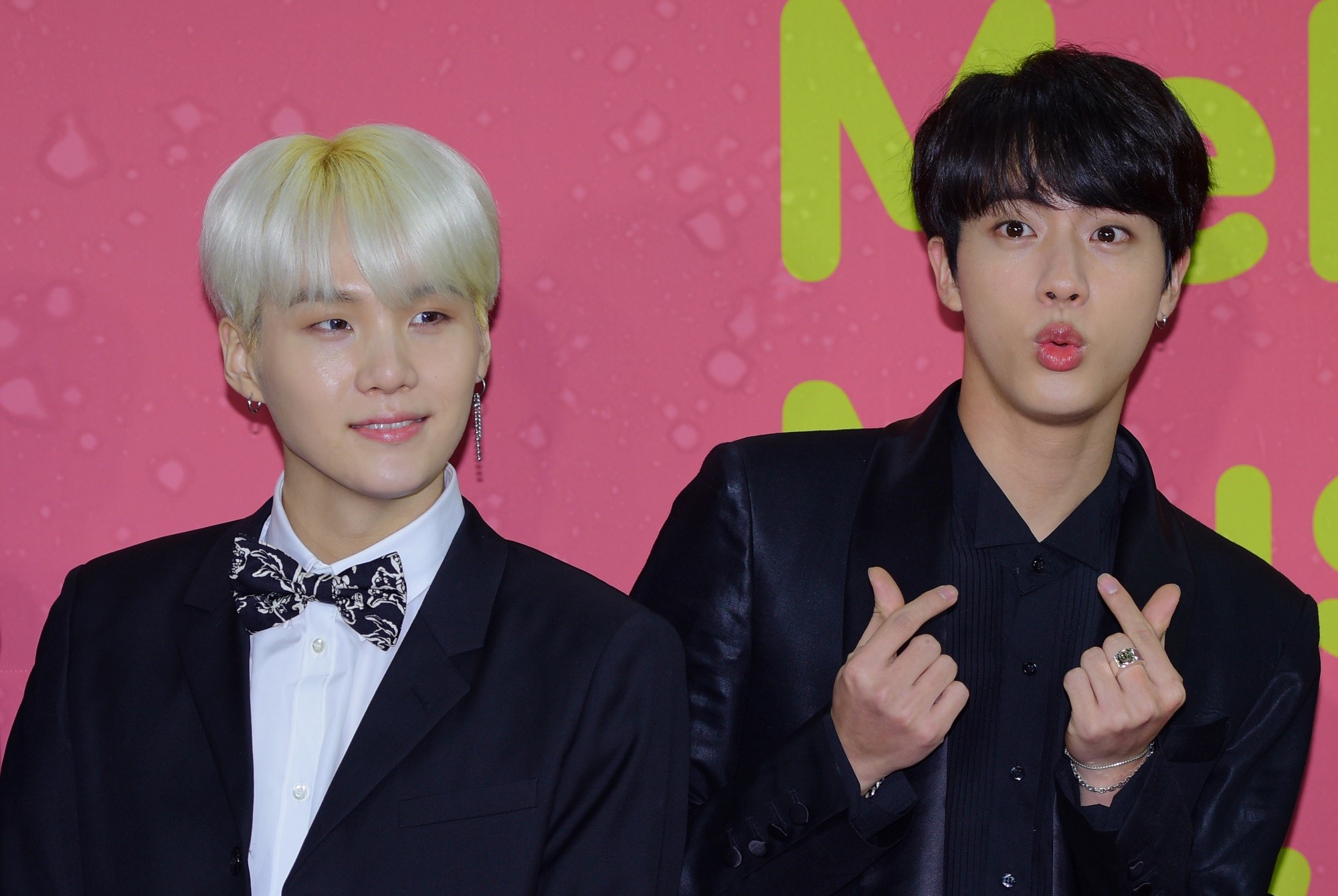 Suga and Jin of BTS at the 2017 Melon Music Awards