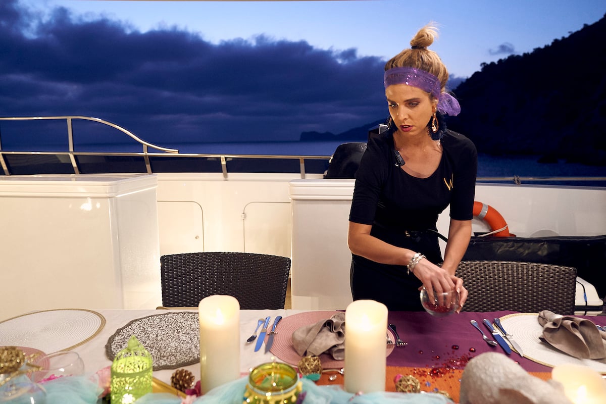 Christine 'Bugsy' Drake prepares for dinner on Below Deck Mediterranean
