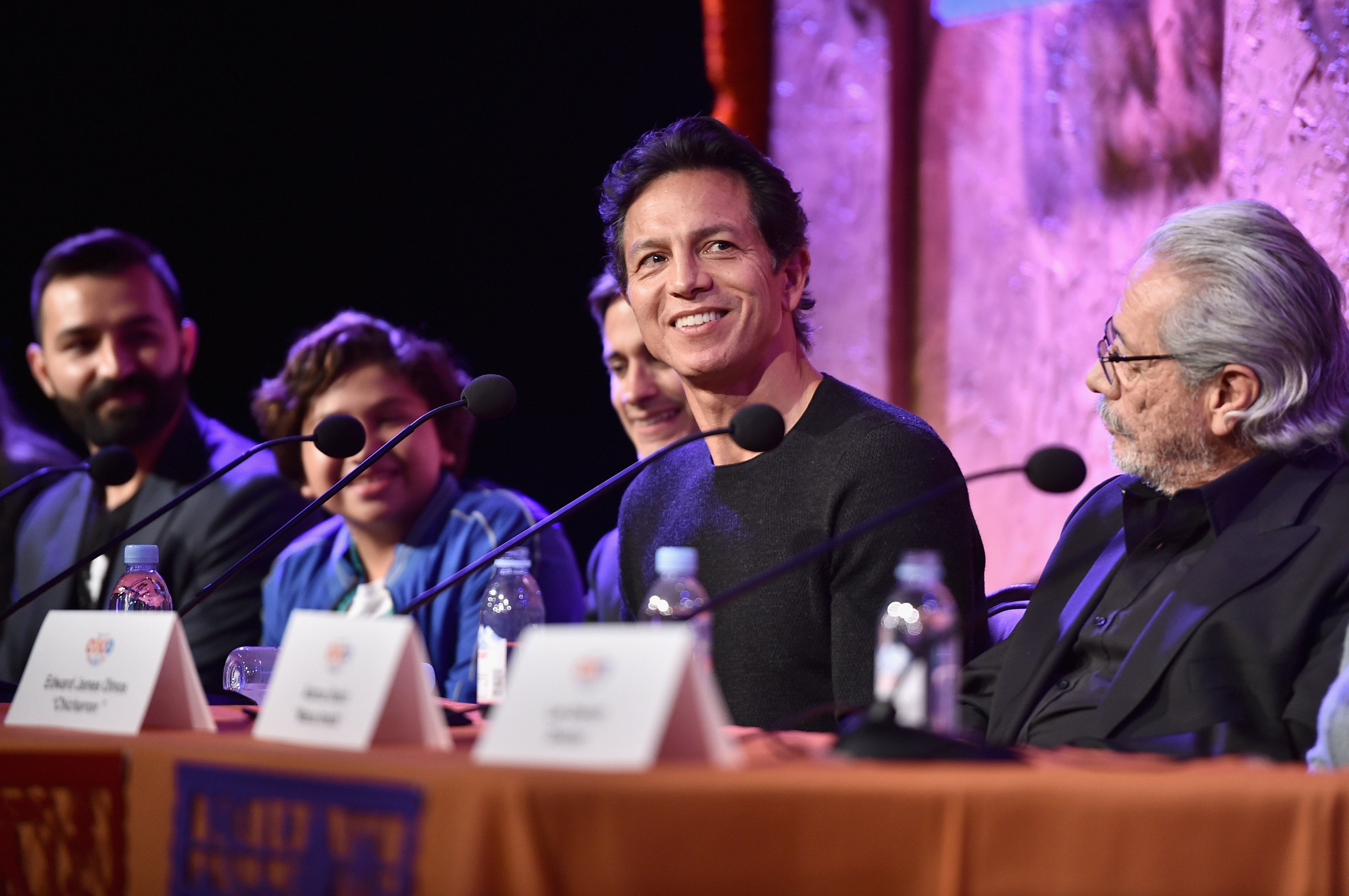 Co-Director/screenwriter Adrian Molina, actors Anthony Gonzalez, Gael Garcia Bernal, Benjamin Bratt and Edward James Olmos of Disney and Pixar's 'Coco'