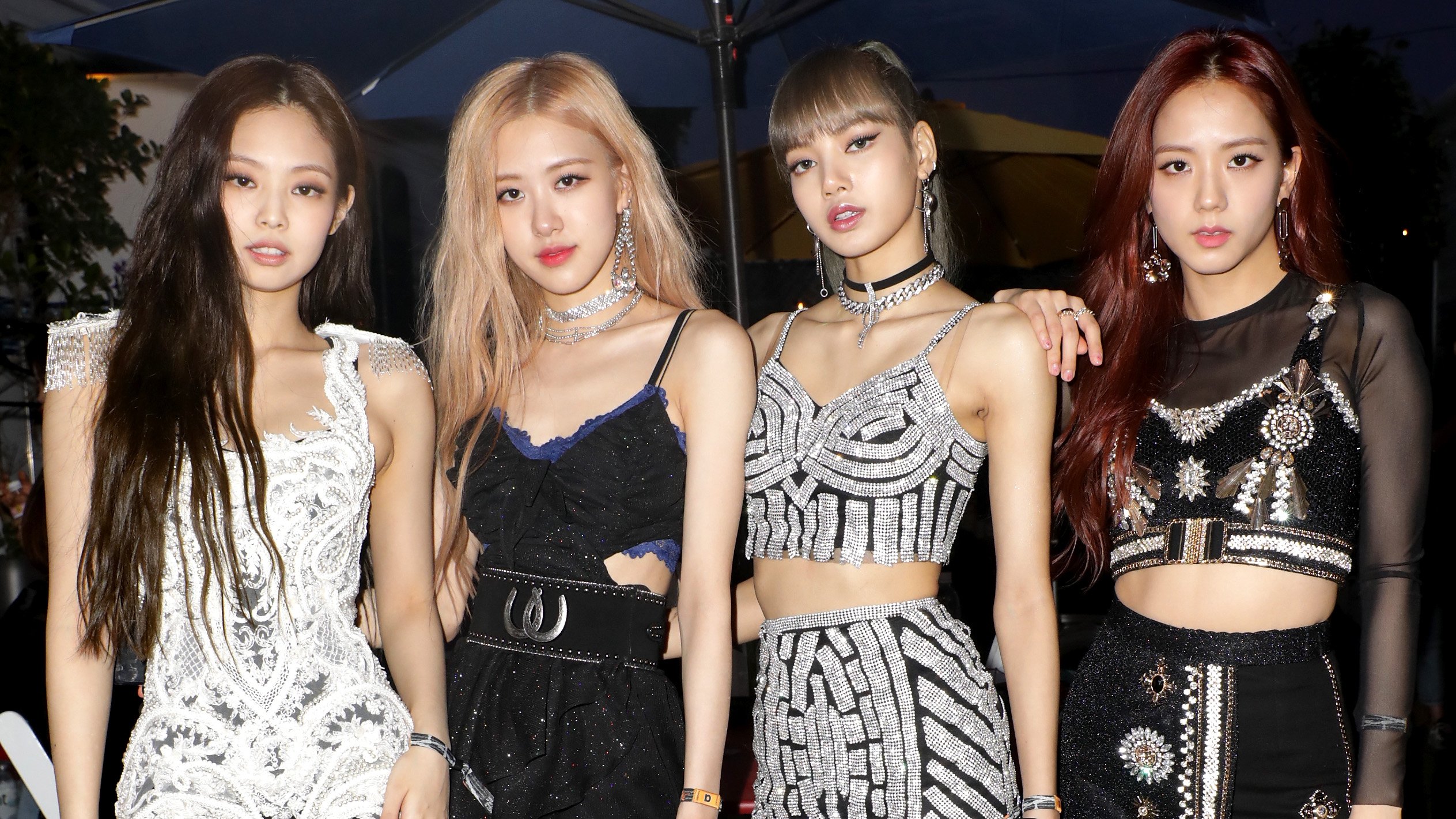 Jennie, Rosé, Lisa, and Jisoo of 'BLACKPINK' are seen at the YouTube Music Artist Lounge at Coachella