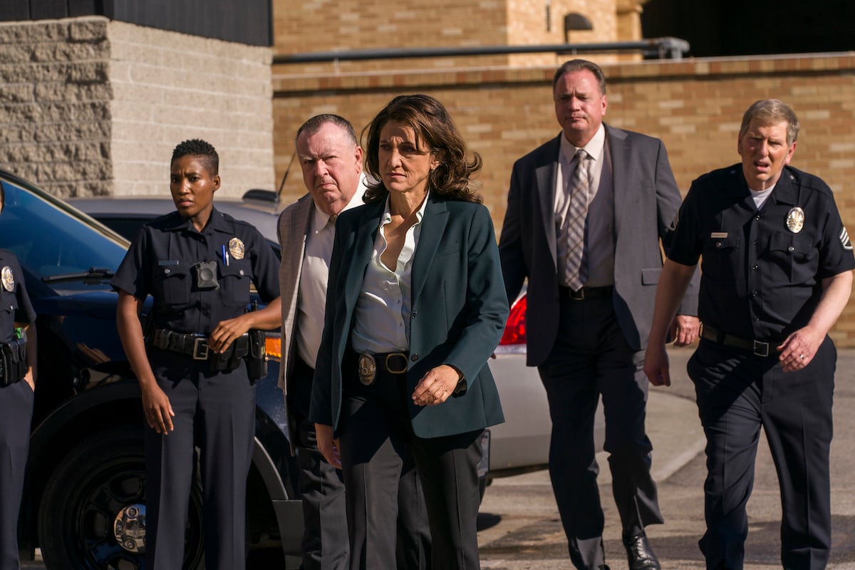 group of police officers walking in an episode of Bosch