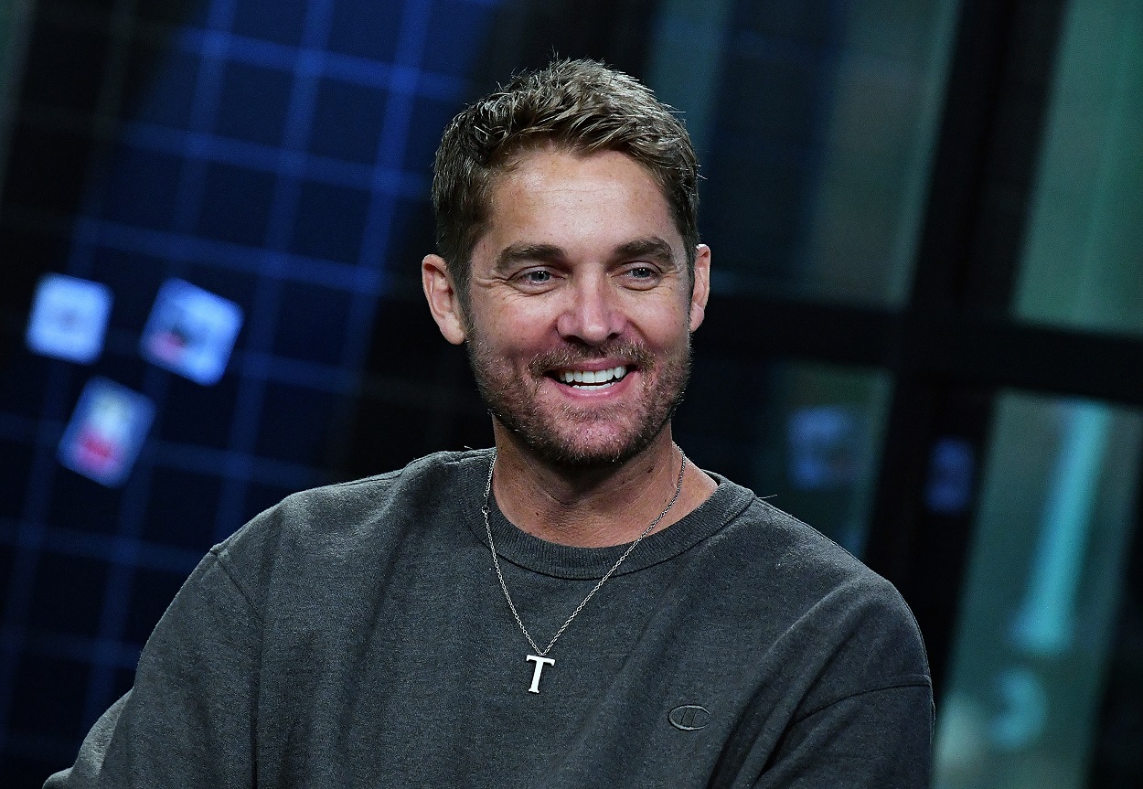 Brett Young discussing his "Ticket to LA" album at Build Studio in NYC in September 2018