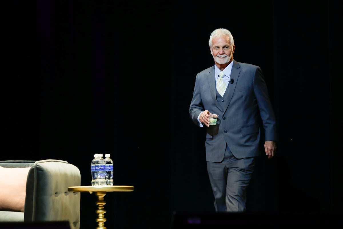 Captain Lee Rosbach arrives on stage during BravoCon 2019