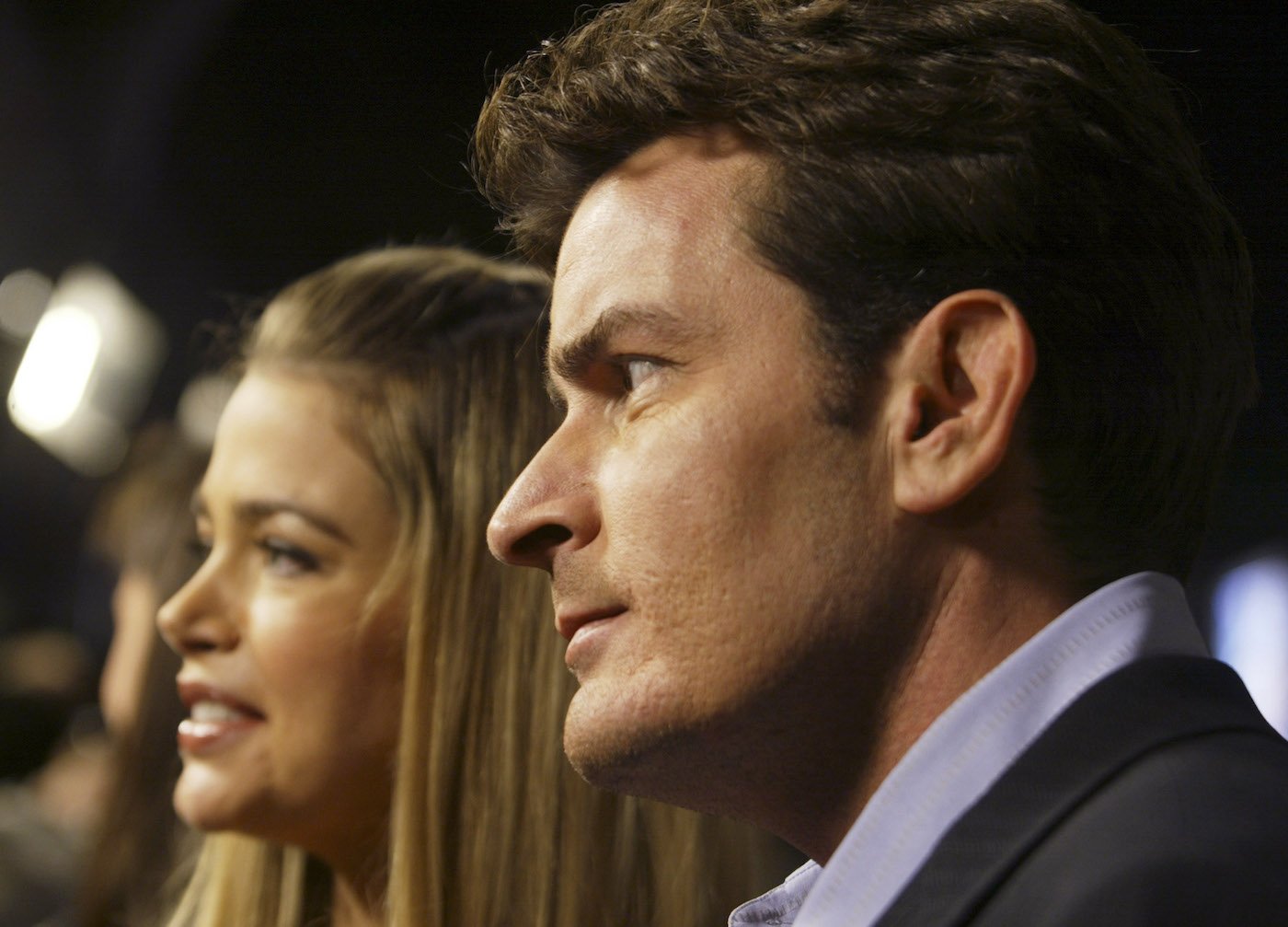 Charlie Sheen and Denise Richards at the LA premiere of 'The Big Bounce' in Westwood, California, in January 2004