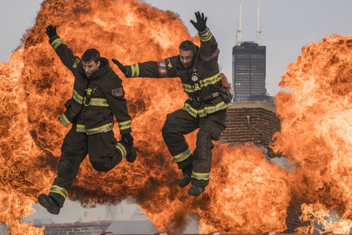 'Chicago Fire' stars Taylor Kinney and Jesse Spencer in' Law of the Jungle' which aired on November 27, 2017 on NBC
