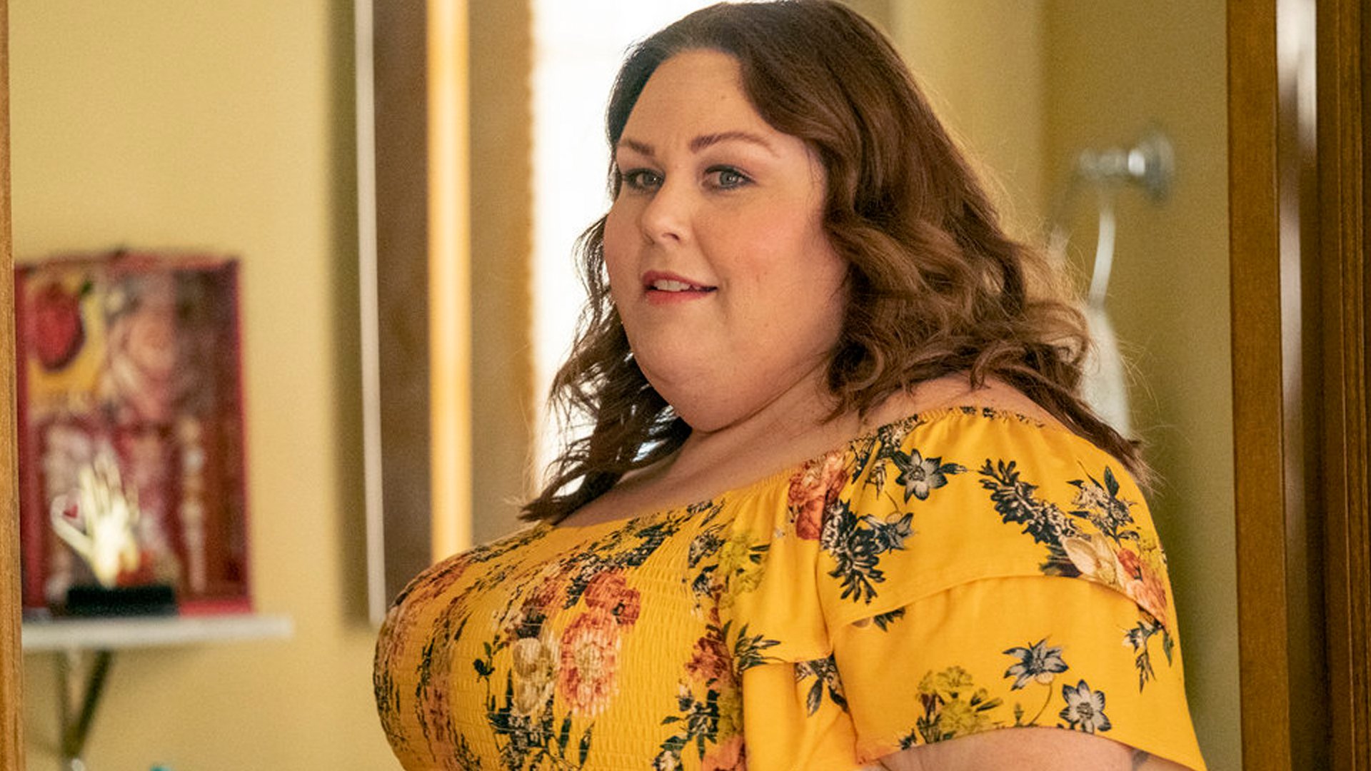 Chrissy Metz as Kate Pearson smiles at Toby in ‘This Is Us’ Season 5 Episode 16, ‘The Adirondacks’