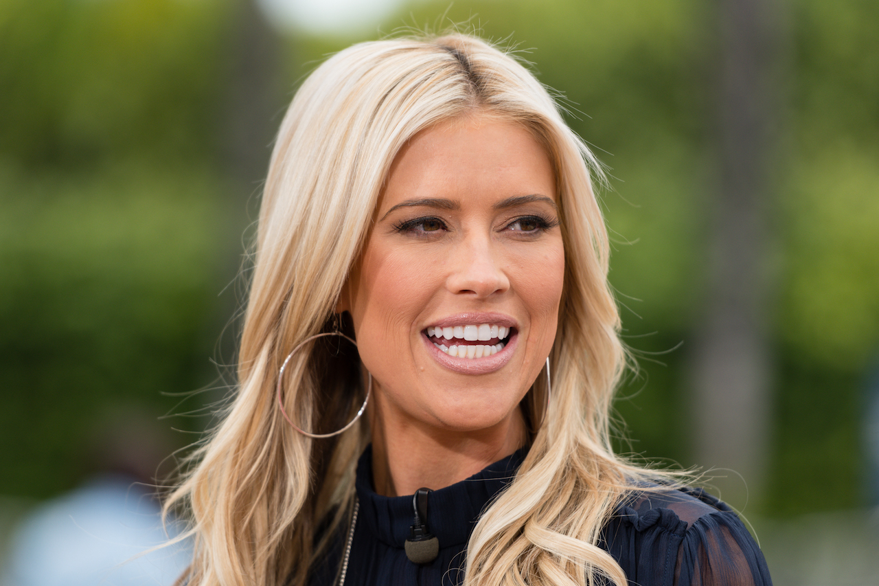 Christina Anstead of 'Flip or Flop' smiles as she visits set of 'Extra' at Universal Studios Hollywood 