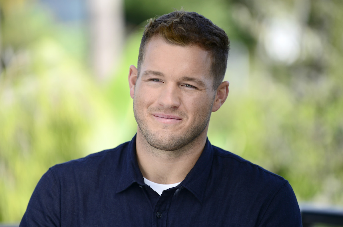 Colton Underwood in a blue shirt