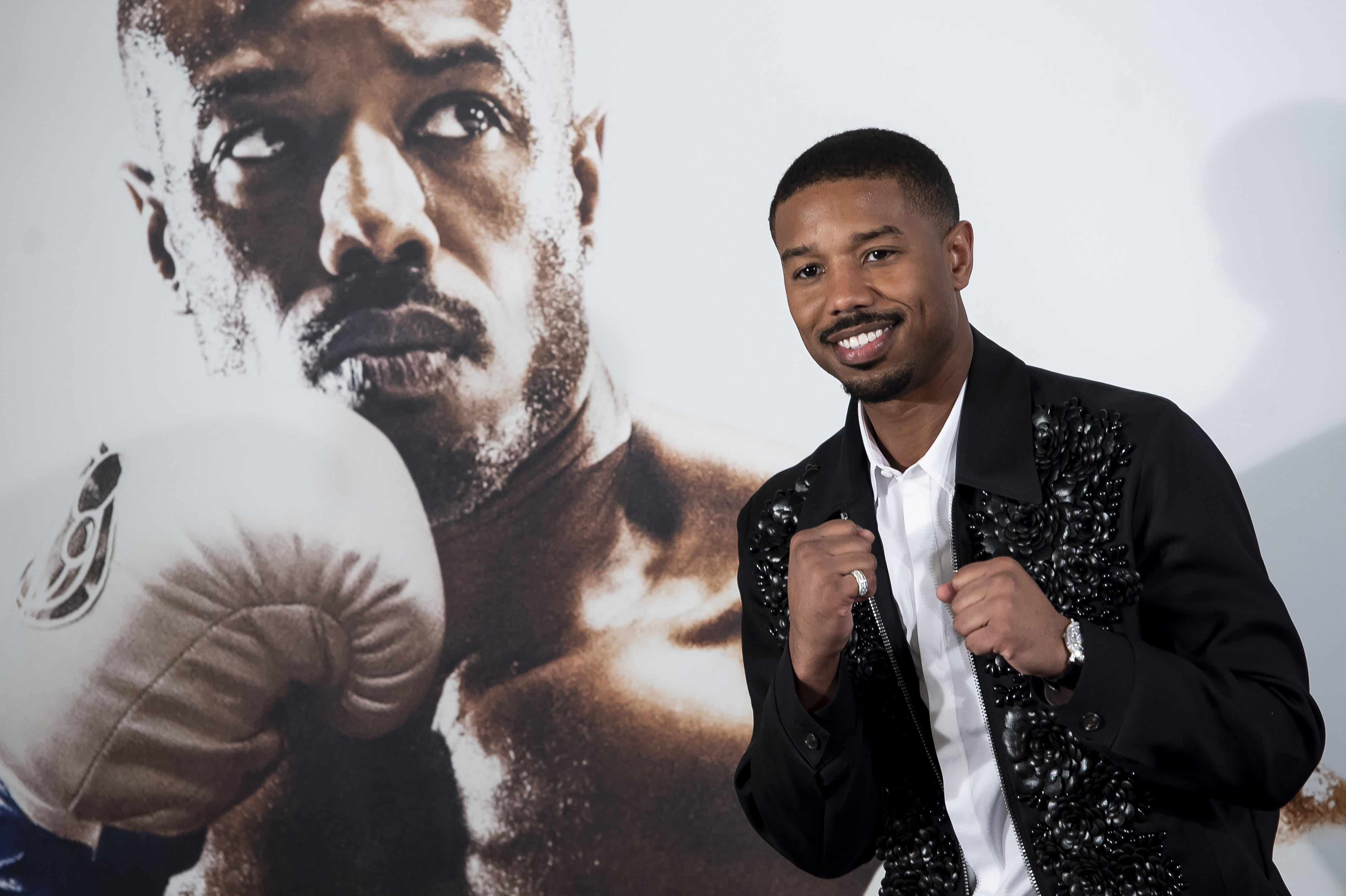 Creed III director Michael B. Jordan puts up his dukes at the Creed II premiere