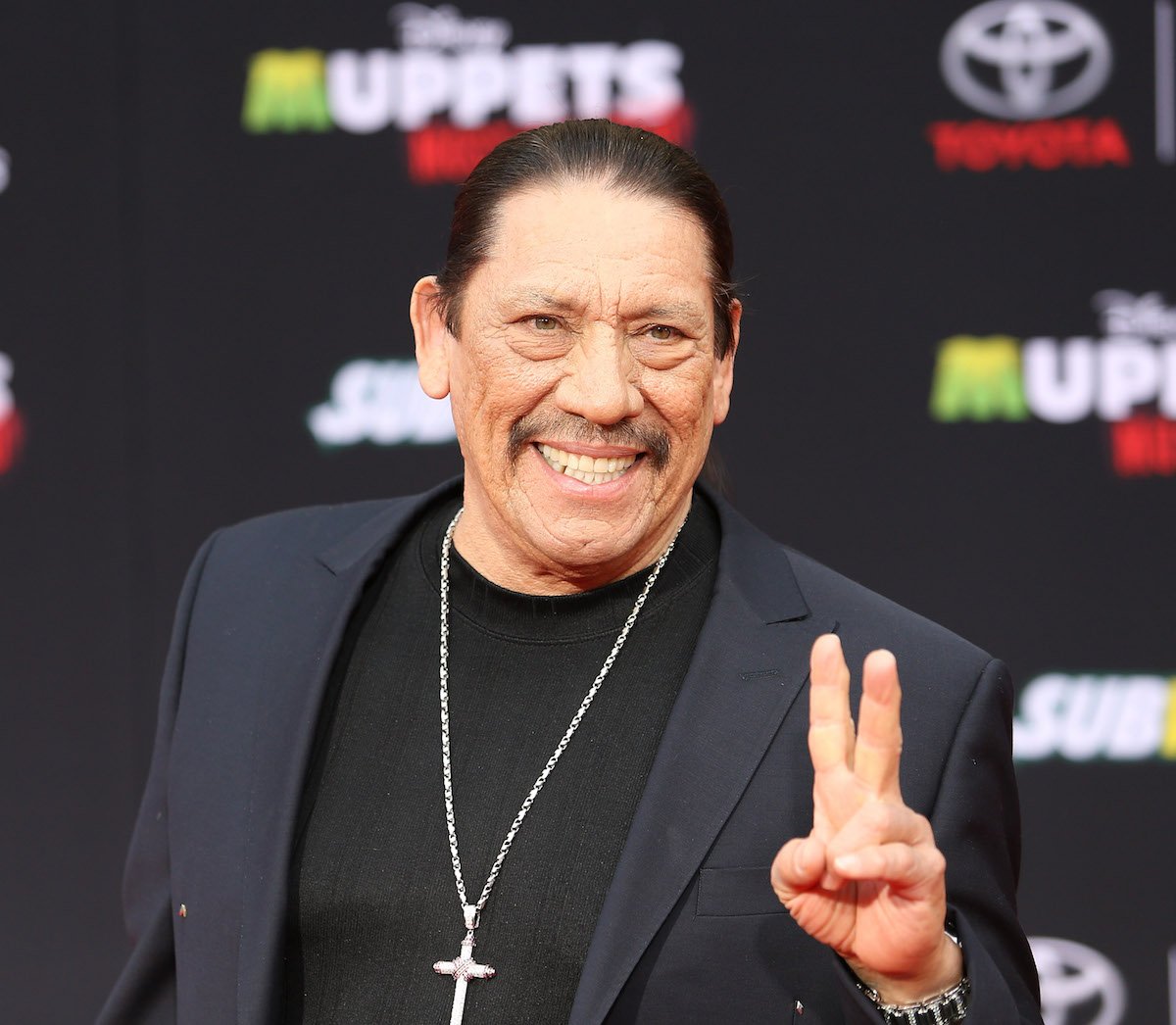 Danny Trejo arrives at the Los Angeles premiere of "Muppets Most Wanted" held at the El Capitan Theatre on March 11, 2014 in Hollywood, California.