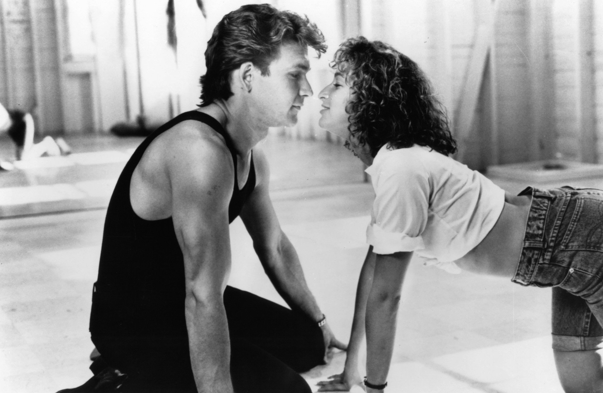 Patrick Swayze and Jennifer Grey in a scene from the film 'Dirty Dancing'