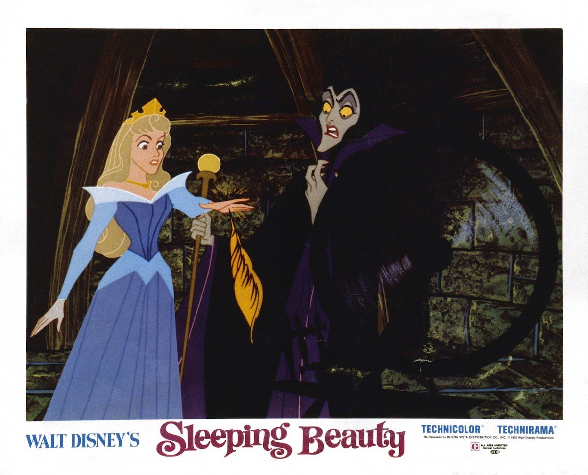 Sleeping Beauty and Maleficent from the 1959 film 'Sleeping Beauty'