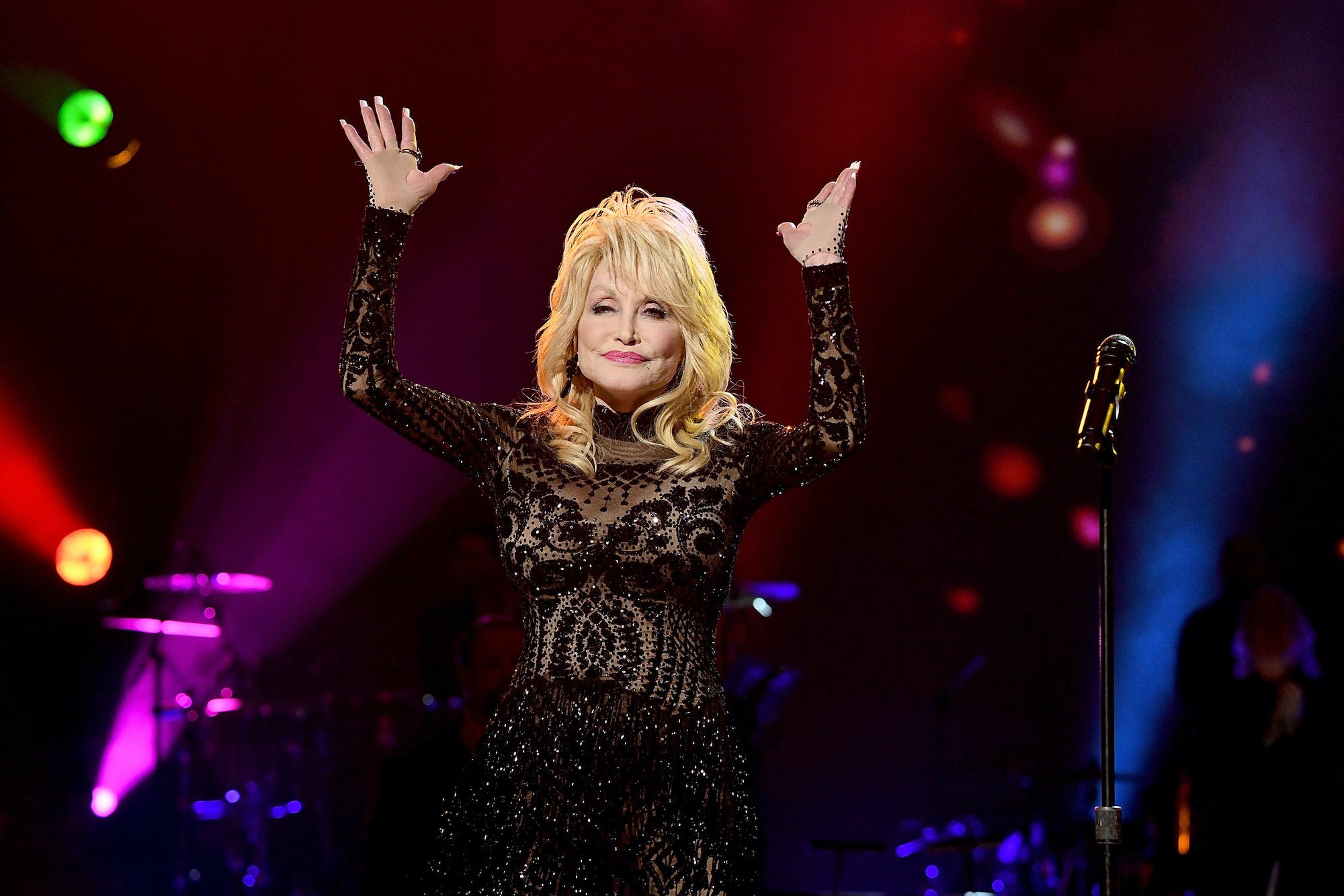 Dolly Parton smiling on stage