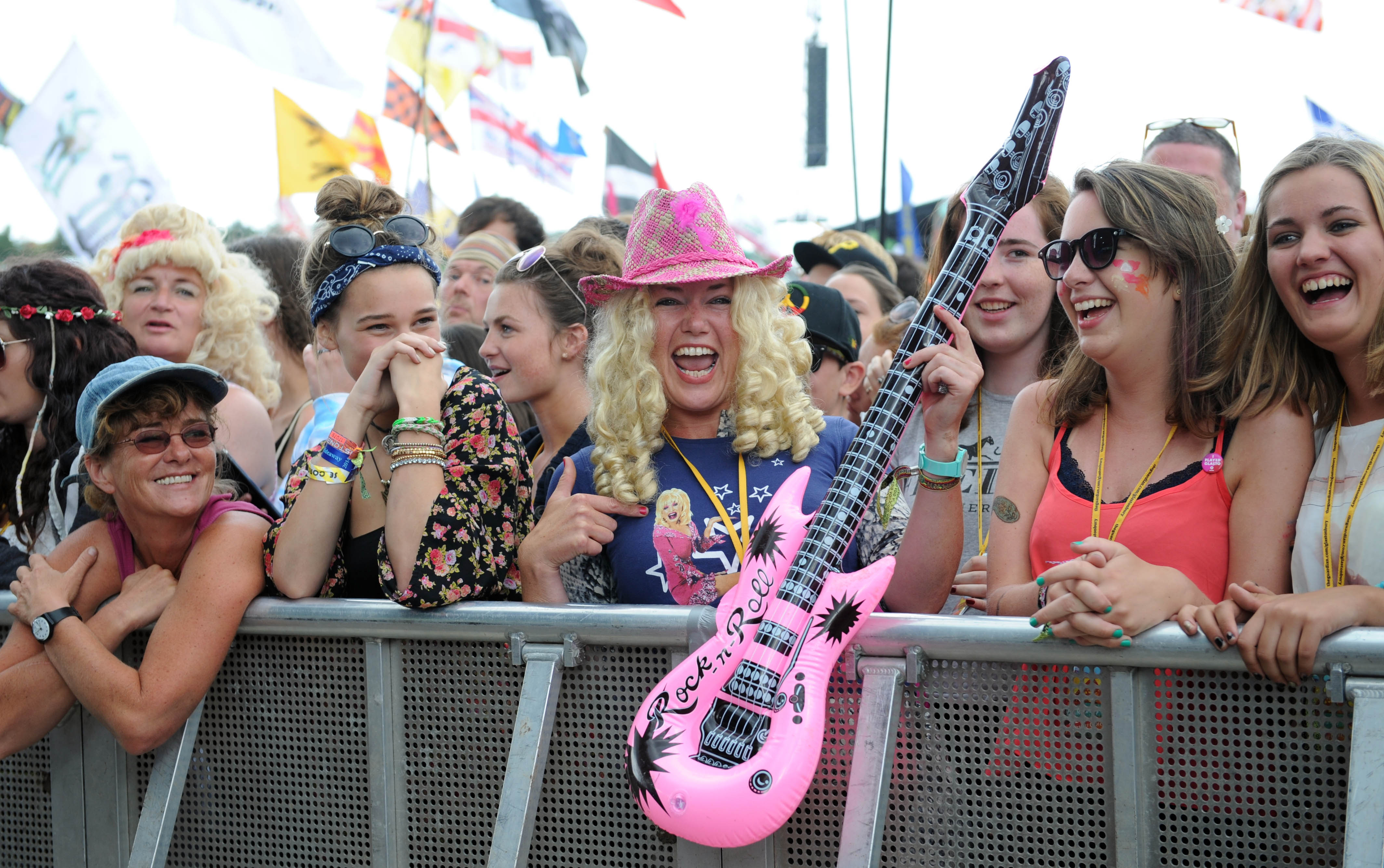 Dolly Parton fans at the Glastonbury Festival, Somerset, Britain on 29 Jun 2014.