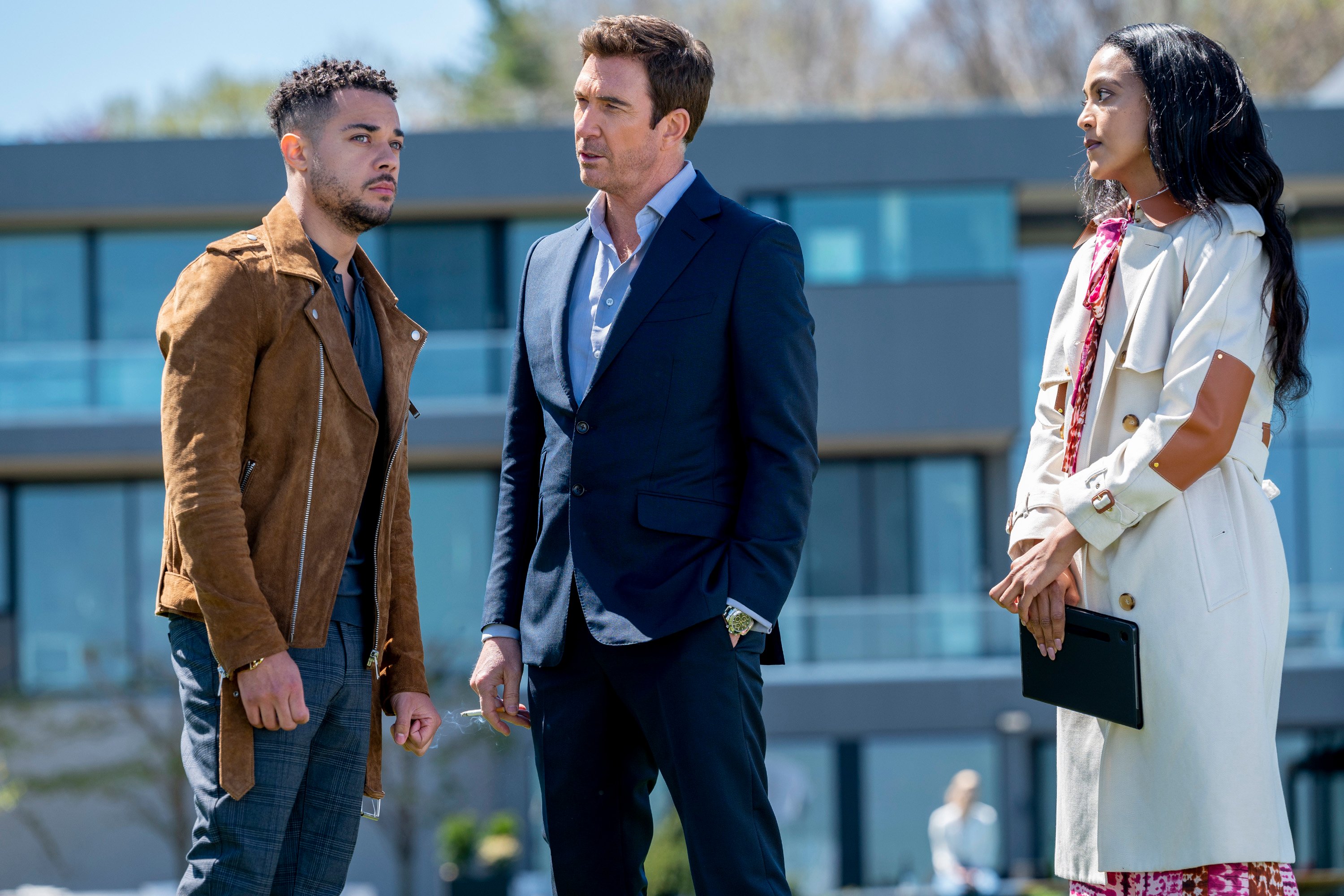 Nick Creegan as Richie Wheatley, Dylan McDermott as Richard Wheatley, and Christina Karis as Dana Wheatley