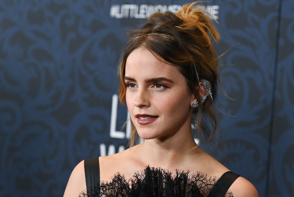 Emma Watson arrives to the movie premiere for Little Women in a Black gown