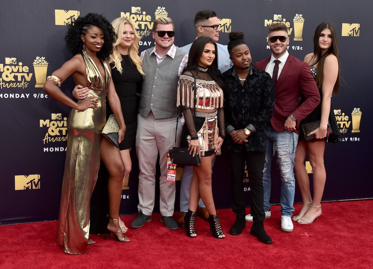 'Floribama Shore' cast, including Gus Smyrnios, at the MTV Movie & TV Awards red carpet event 