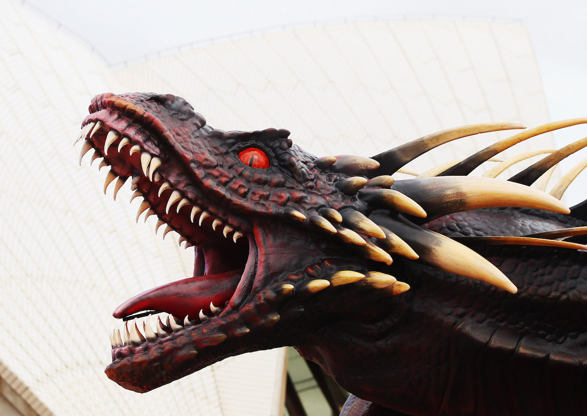 A dragon statue from 'Game of Thrones'
