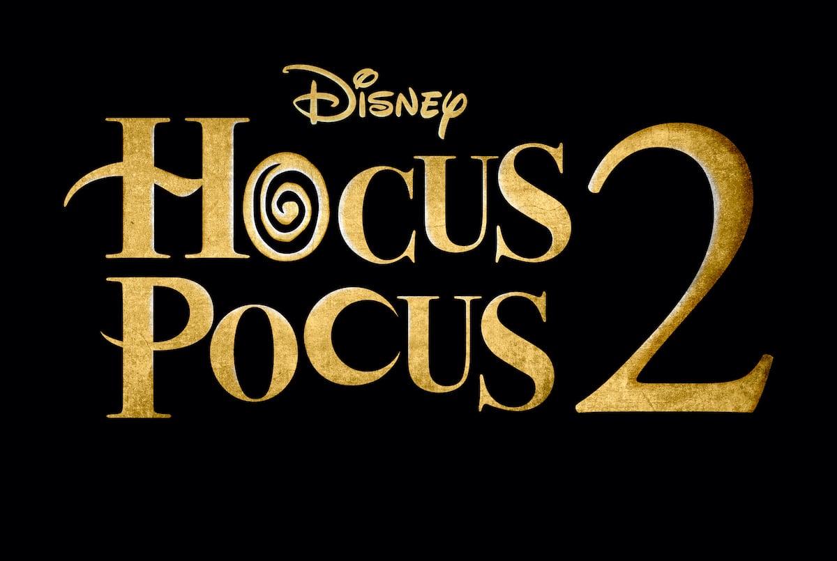 'Hocus Pocus 2' in gold writing in front of a black background