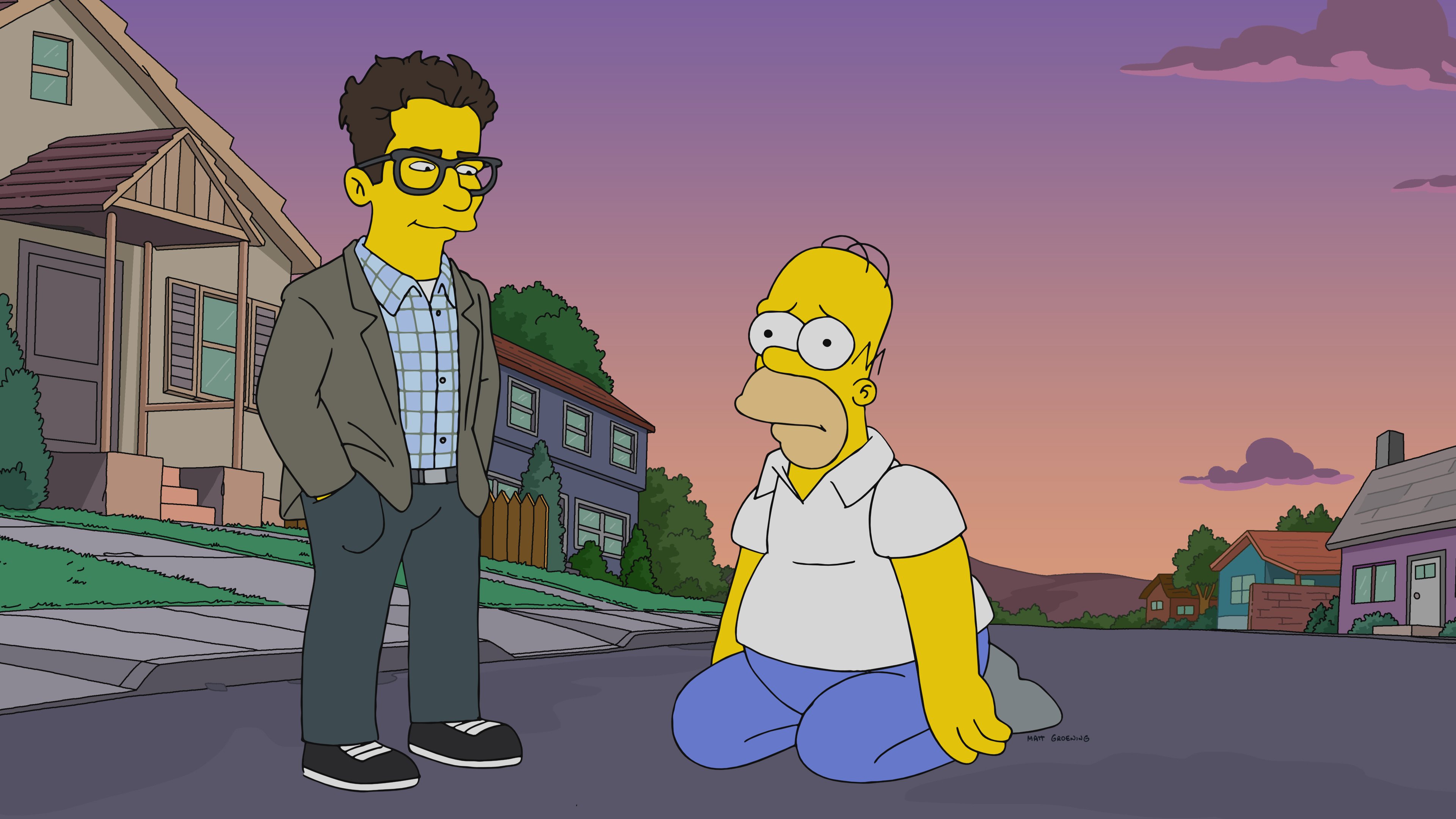 Homer Simpson kneels before J.J. Abrams