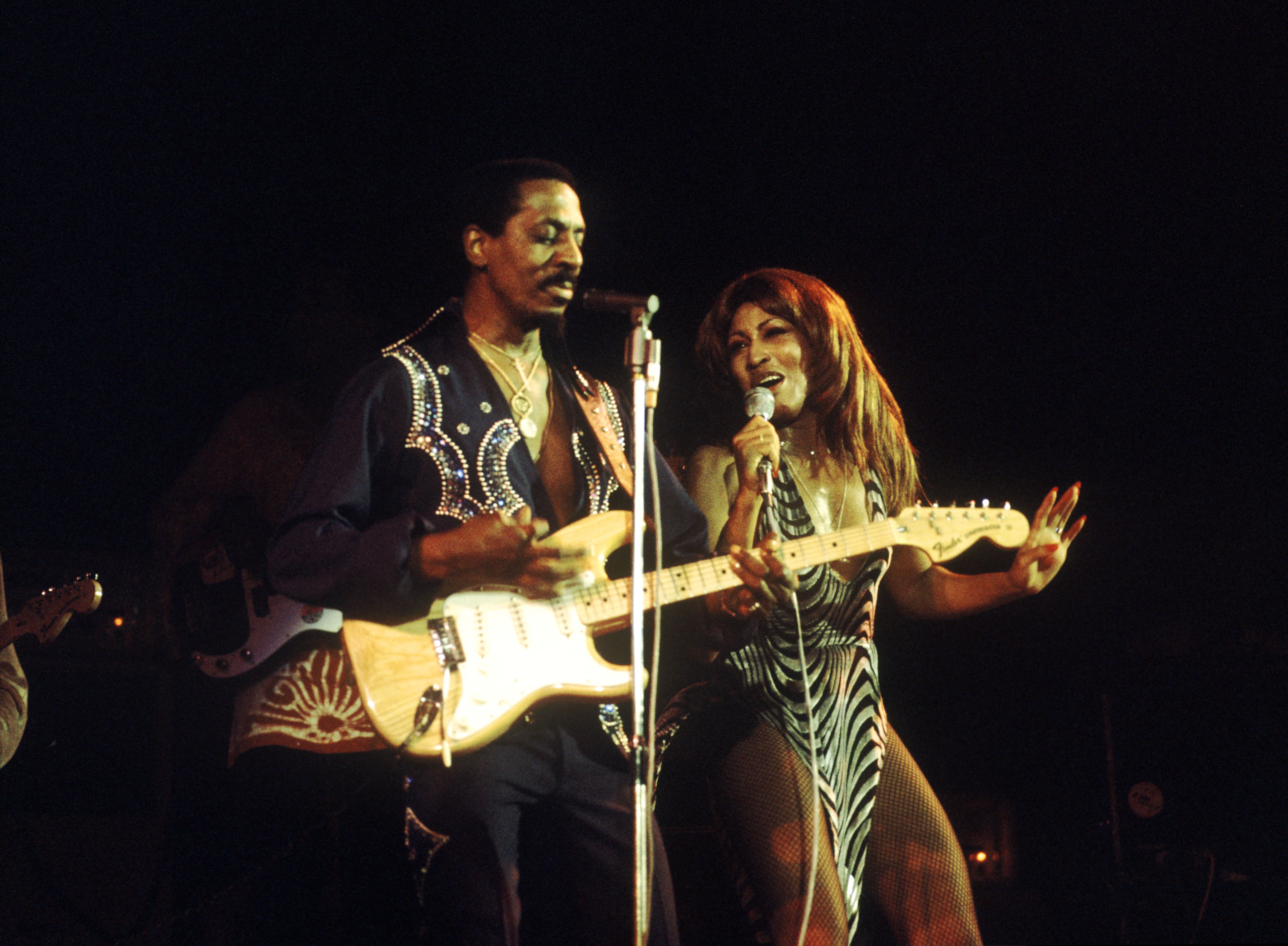 Ike Turner and Tina Turner perform on stage