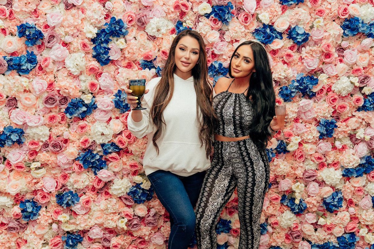 Jenni 'JWoww' Farley and Angelina Pivarnick at the grand opening of Farley's store Heavenly Flower 