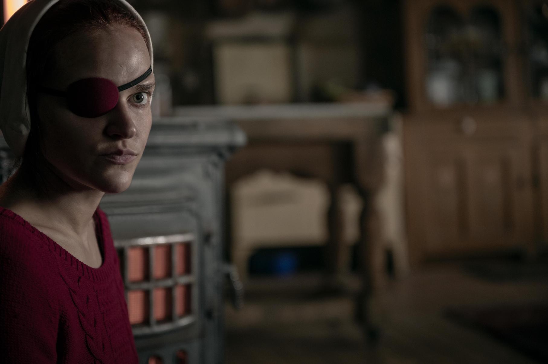 A side view of Janine in Janine in 'The Handmaid's Tale' Season 4