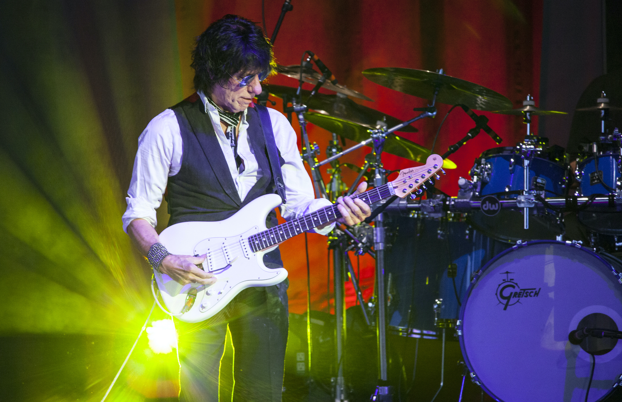 Jeff Beck on stage performing