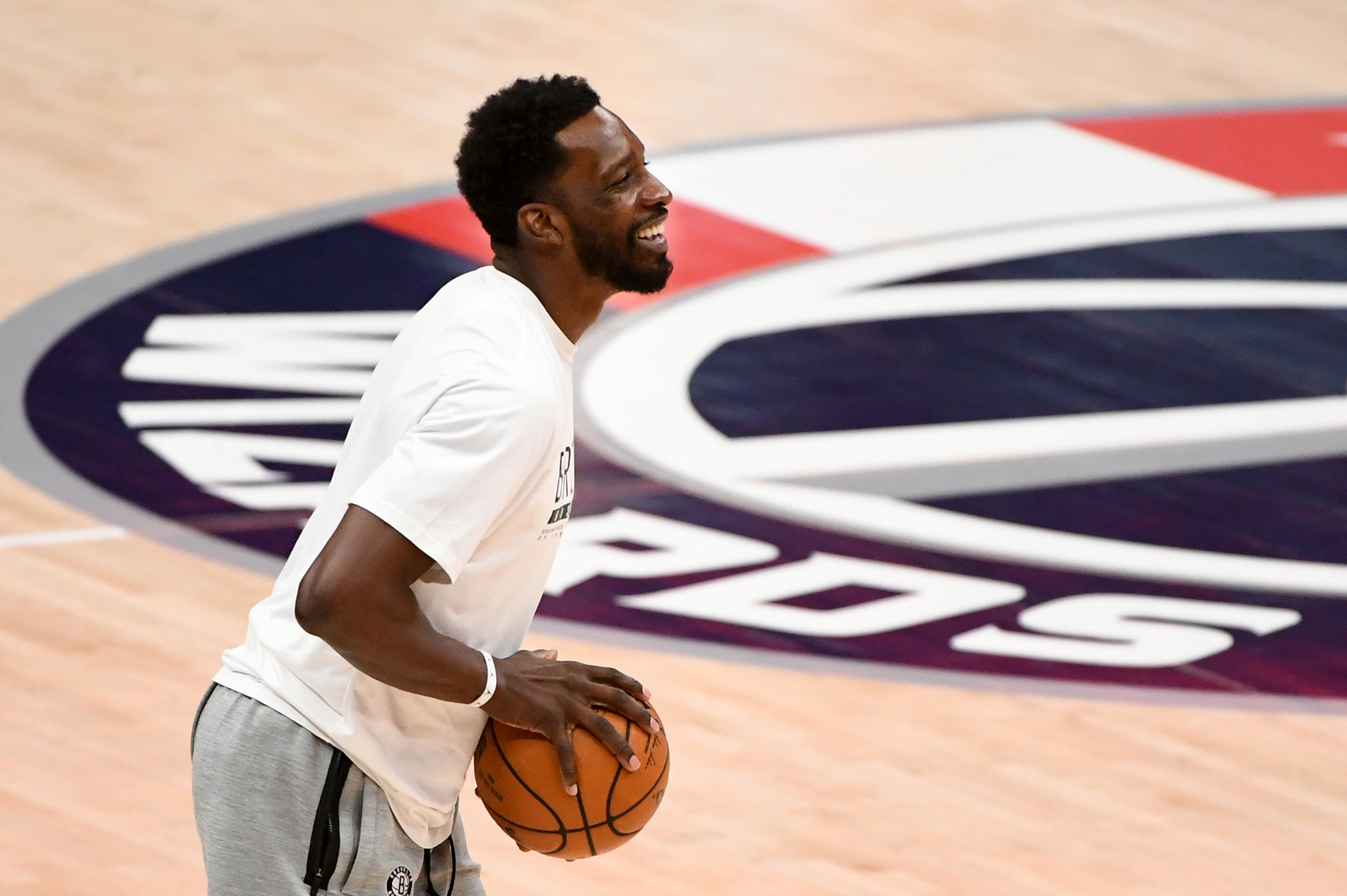 Jeff Green of the Brooklyn Nets warms up