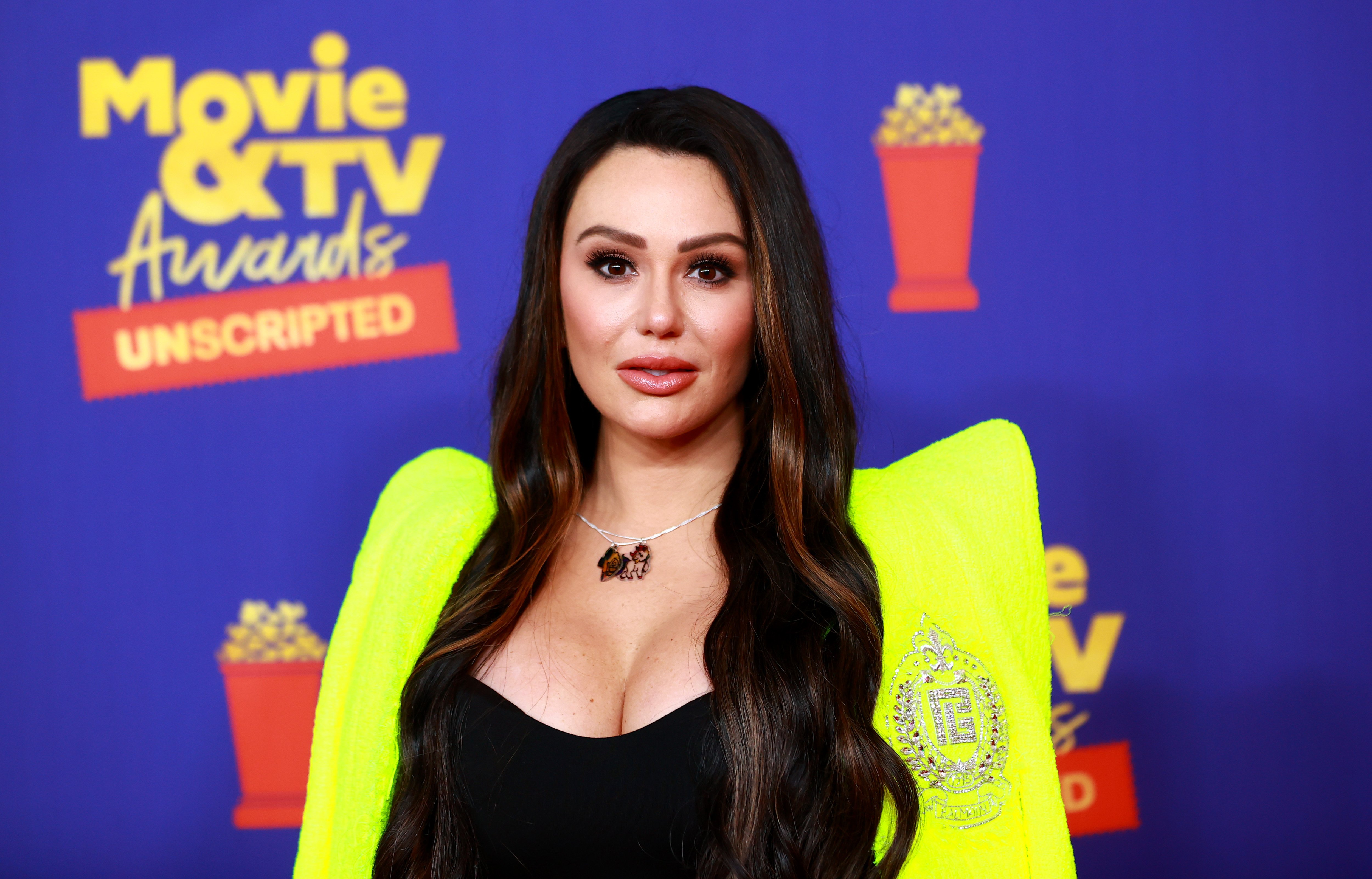 Jenni 'JWoww' Farley from 'Jersey Shore: Family Vacation' on the red carpet; she watches 'The Office' occasionally