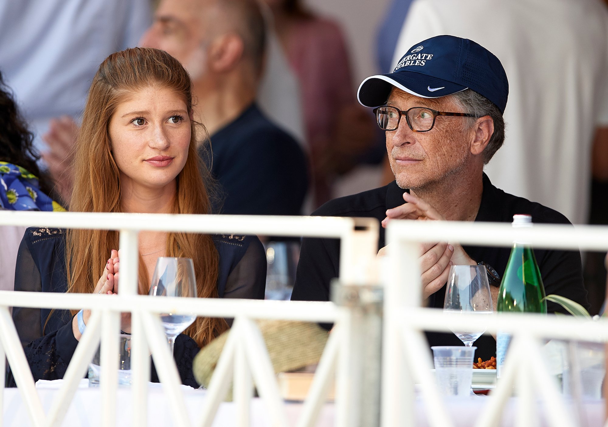 Bill Gates' daughter Jennifer Katharine Gates sitting next to him at an equestrian event