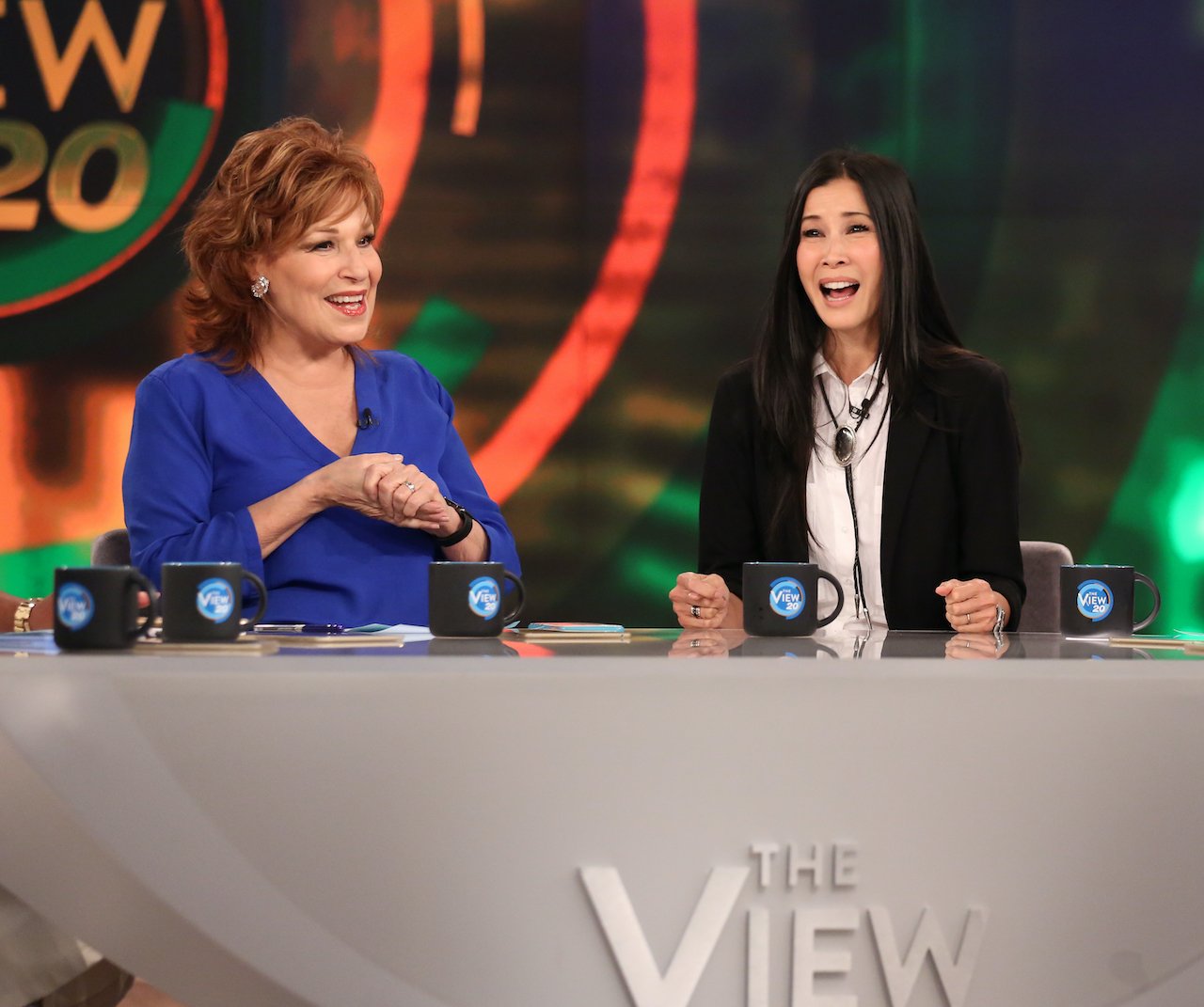Joy Behar and Lisa Ling talk at 'The View' table